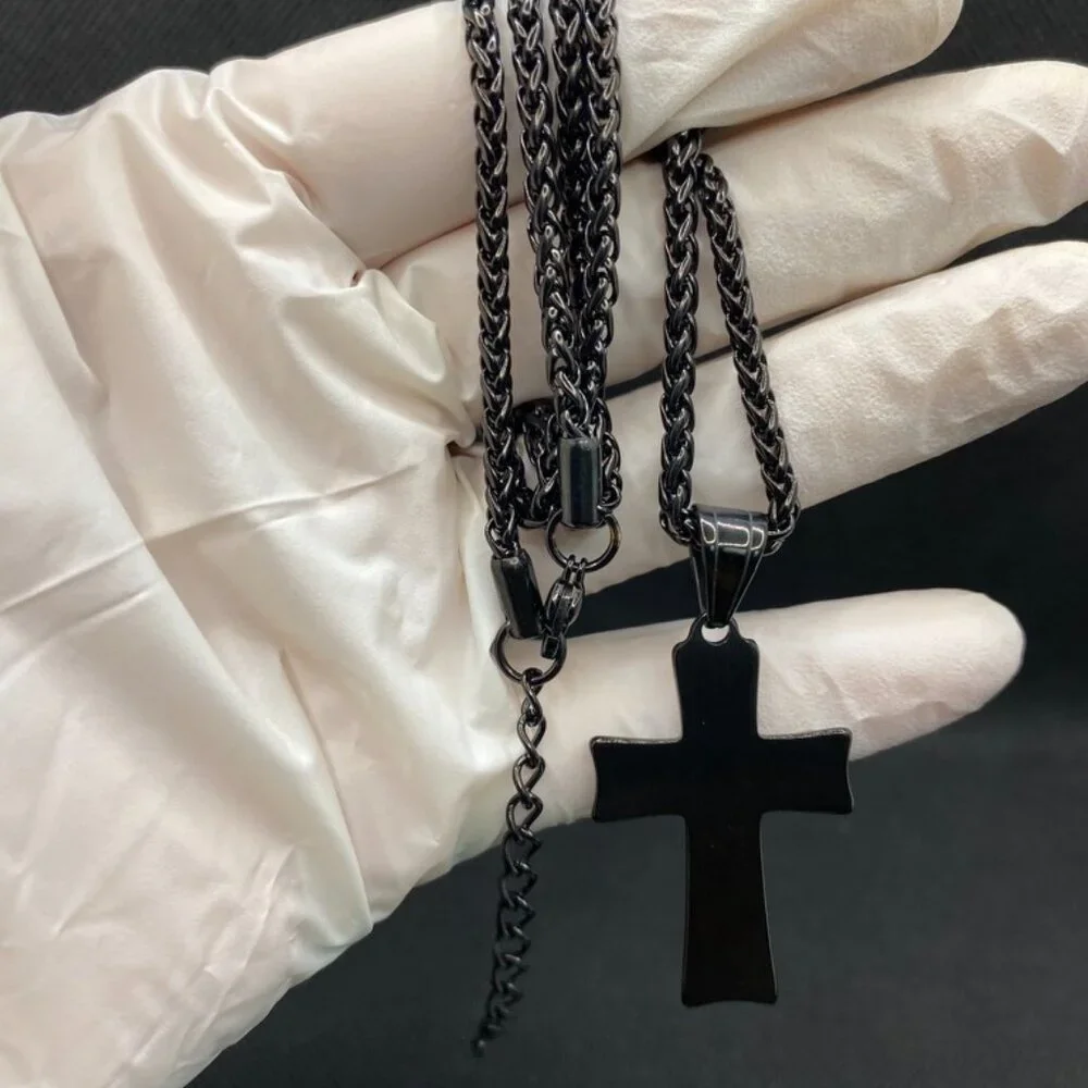 Men's Stainless Steel Cross Pendant Necklace